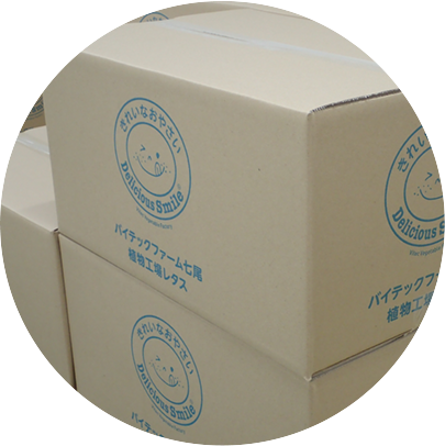 キュートなデリシャススマイル専用段ボール！