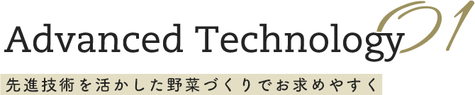 Advanced Technology 先進技術を活かした野菜づくりでお求めやすく